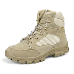 Fashion Men Boots High-Top Army Boots Military Combat Boots Outdoor Sports Shoes Waterproof Non-Slip Hiking Travel Shoes Men Tooling Boots Large Size
