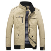 New Spring and Autumn Men's Jackets  Stand Collar Men's Tops Youth Military Workwear Middle-aged Youth Coats