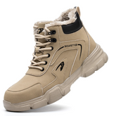 Meikeduo high-top labor insurance shoes men's microfiber leather European standard steel toe wear-resistant safety shoes building anti-puncture