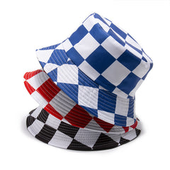 New Fashion Plaid Printed Fisherman Hat Spring Summer Men Ladies Sun Hat Reversible Outdoor Beach Hiking Fishing Hat