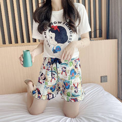 Summer pajama sets Mickey robes kawaii clothes casual nightgowns robe pijamas women sleepwear