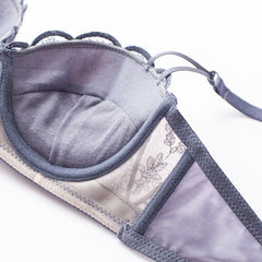 retro striped bra set sexy gathering top thin bottom thick lace edge red underwear women