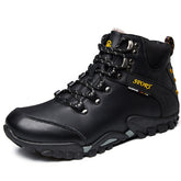 الخريف والشتاء أحذية مارتن عالية الجودة في الهواء الطلق أحذية رياضية للرجال للمشي لمسافات طويلة جلد البقر أحذية غير رسمية غير قابلة للانزلاق بالإضافة إلى المخمل للتدفئة