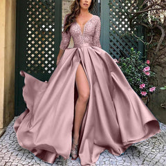 European and American Women's Lace Sexy Long Dress Trailing Banquet Evening Dress