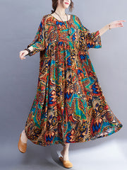 Women's summer new literary retro age-reducing fat mm200 catties short-sleeved large print dress female cotton