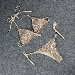 Ladies Sexy Sequin Bikini European and American Split Swimsuit Spot