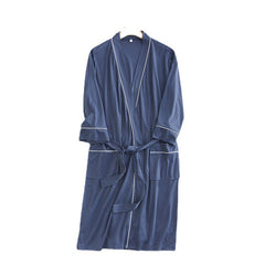 Cotton bathrobe, female nightgown, male sweat steaming suit, couple pajamas, summer long-sleeved thin yukata, absorbent bath suit, home service