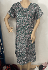 2023 V-neck casual dress summer retro floral print women's clothing Korean tulle A-line stitching midi dress