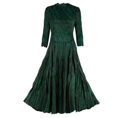 Spring and Autumn Women's Dress Pleated Fashion Design Loose Long Sleeve Women's Elegant Slim Fit Slim Heavy Embossed Irregular Skirt Dress