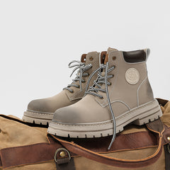 European and American fashion rhubarb boots men's classic men's boots big toe thick bottom wear-resistant hiking boots minimalist retro British style