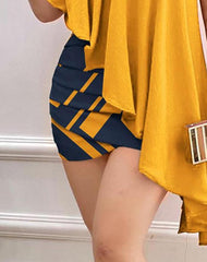 Elegant Ladies Dress Casual New Geometric Printing One Shoulder Asymmetrical Spring Gothic Style Street Trendy Women's Half Open Collar One Step Skirt