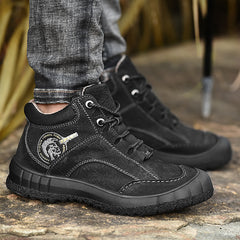 Cotton shoes men's winter thick-soled outdoor hiking shoes waterproof leisure -top leather shoes plus velvet