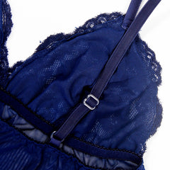 Ladies sexy lace plus size nightdress three-piece suit