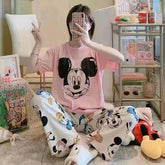 Summer pajama sets Mickey robes kawaii clothes casual nightgowns robe Short sleeve Pajama girl robe sets