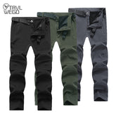 Outdoor quick-drying pants men's summer thin sports quick-drying trousers charging pants men's hiking pants large size elastic climbing pants