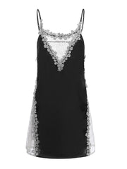 فستان نوم حريري محاكاة خياطة دانتيل للسيدات الأوروبي والأمريكي JFS2JX1111