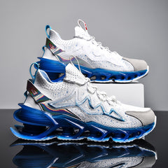 New summer breathable men's shoes fashion casual shock absorption running shoes men's light and comfortable soft bottom color matching sneakers