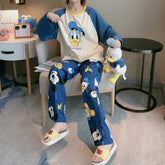 Spring and Autumn pajama sets Mickey robes kawaii clothes casual nightgowns pajamas for teen girls