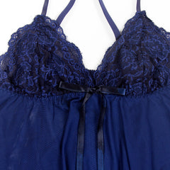 Ladies sexy lace plus size nightdress three-piece suit