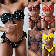 Ladies Swimsuit Dot Print Sexy Split Bikini