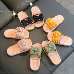 New Summer Girls Sandals Slides Kids Beach Sandals Pleated Ruffles Sweet Kids Slippers for Bath Swimming Indoor Outdoor