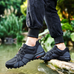 Oversized men's shoes, outdoor sports and leisure shoes, breathable mesh anti-skid travel shoes, running shoes, breathable, fashionable and trendy tem