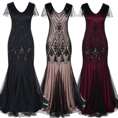 Sequin Dress Vintage Dress Plus Size Banquet Wedding Dress