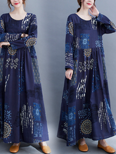 Large size women's clothing 2022 early autumn new literary and artistic large size fat MM plus fertilizer to increase printing long-sleeved dress