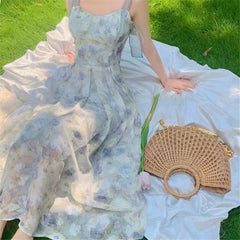 فستان نسائي صيفي 2023 شحن مجاني أنيق ومثير وحفلات بوهو ريترو رسمية وأعياد ميلاد طويلة فاخرة كورية مزهرة