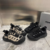 Leather daddy shoes women's 2023 autumn new thick-soled mesh breathable hiking outdoor sports climbing shoes