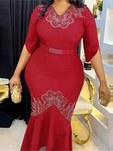 Women's Fashion Sexy V-Neck Ladies Hot Diamond Banquet Dress Dress