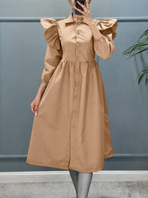 ZANZEA Elegant Solid Color Long Dresses Women Single Breast Waist Robe Fashion Lapel Ruffles Shoulder Vestidos Holiday Midi Robe