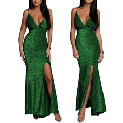 European and American dress sexy fashion summer slim sleeveless V-neck suspender dress