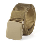 Men's non-metallic non- buckle tactical outdoor sports nylon belt student military training security canvas pants belt