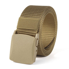 Men's non-metallic non- buckle tactical outdoor sports nylon belt student military training security canvas pants belt