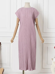 ZANZEA Women Elegant Dresses Solid Round Neck Short Sleeve Long Dress Fashion Holiday Casual Loose Ladies Vestido Plus Size