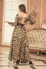 leopard print waist dress