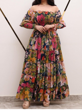 dark blue chiffon dress