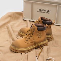 European and American fashion rhubarb boots men's classic men's boots big toe thick bottom wear-resistant hiking boots minimalist retro British style