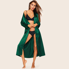 بيجامة من الحرير الجليدي للنساء، ثوب نوم صيفي للربيع والصيف، خدمة منزلية جديدة للسيدات، رداء حمام للربيع والخريف