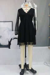 Mini Dress European Beauty New Short Skirt V Neck Sexy Fashion Long Sleeve Dress