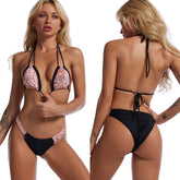 New sexy color matching bikini three-point swimsuit split strap ladies swimsuit