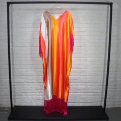 Cross-border African ethnic style women's artificial silk and tassel fashion digital printing source spot