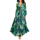 AECU Vestido Floral Print Boho Maxi Dress Lady Bohemian Summer Long Dress Women Beach Dresses Female Robes party dresses
