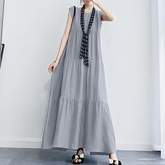 Summer Sundress Women Elegant Maxi Long Dress 2022 ZANZEA Casual O Neck Sleeveless Party Vestidos Robe Femme Ruffles Dresses 5XL