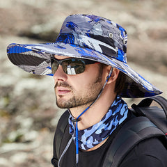 Foldable Big Brim Fisherman Hat New fashion Graffiti Fishing Hats Portable Visor Hat men women Outdoor camping hiking fisherman hat Breathable sun hat