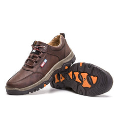 Autumn new men's shoes breathable leather casual shoes men's trend outdoor hiking sneakers