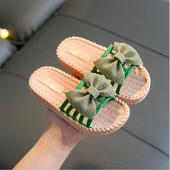 New Summer Girls Sandals Slides Kids Beach Sandals Pleated Ruffles Sweet Kids Slippers for Bath Swimming Indoor Outdoor