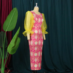 الانطباع الأنثوية Bodycon فيستدو خمر مانغاس سوبر ريتالهوس أوتونو بريمافيرا أنيقة مودا فيستا دي نايت فيستدو ريترو اللازورد فيستدوس