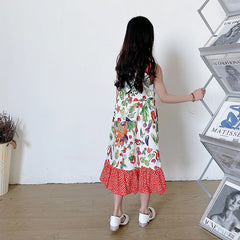 تنورة عائلية جديدة موديل 2023 بتصميم متفجر للفتيات فستان بوهيمي تنورة بحمالات مطبوعة على الطراز الأوروبي والأمريكي